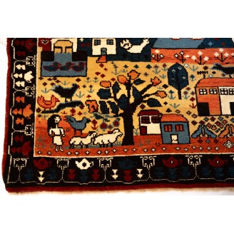 Village Theme Azeri Folk Life Rug