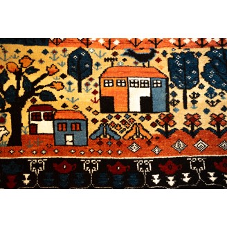 Village Theme Azeri Folk Life Rug